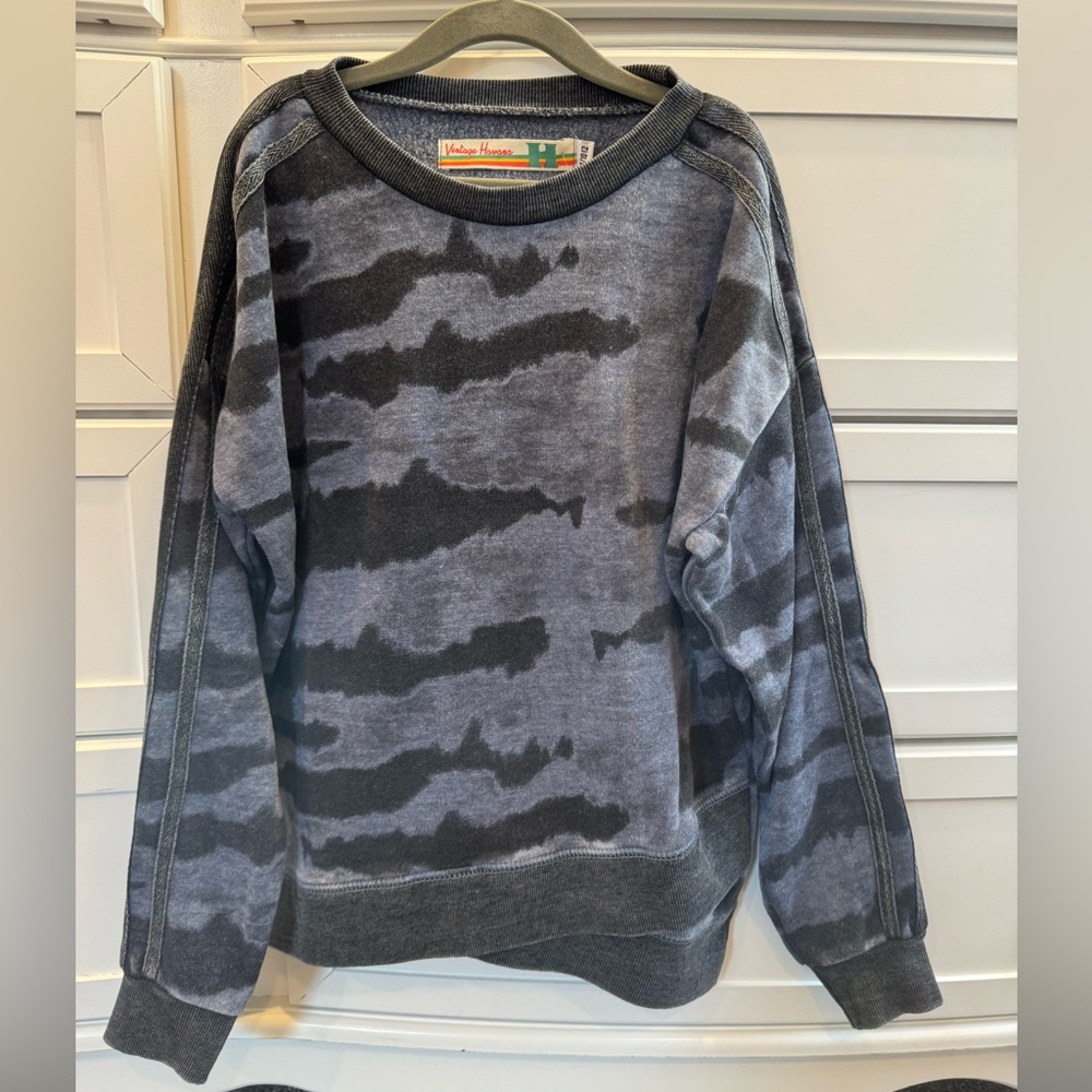 Blue and navy, Vintage Havana, girls striped sweatshirt. NWT. Size medium.